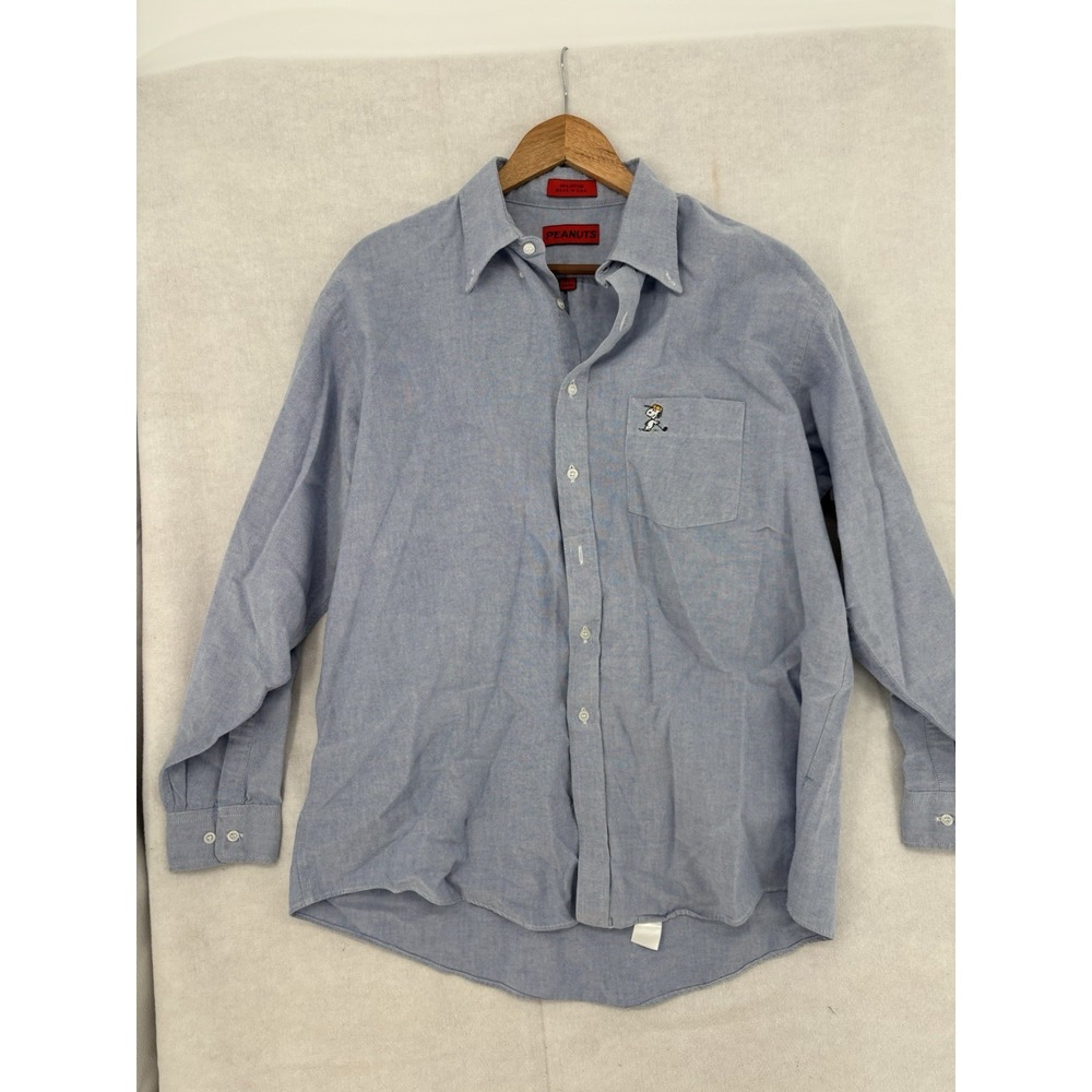 Peanuts Snoopy Golf Chambray Button Down Shirt Men's 17 34/35